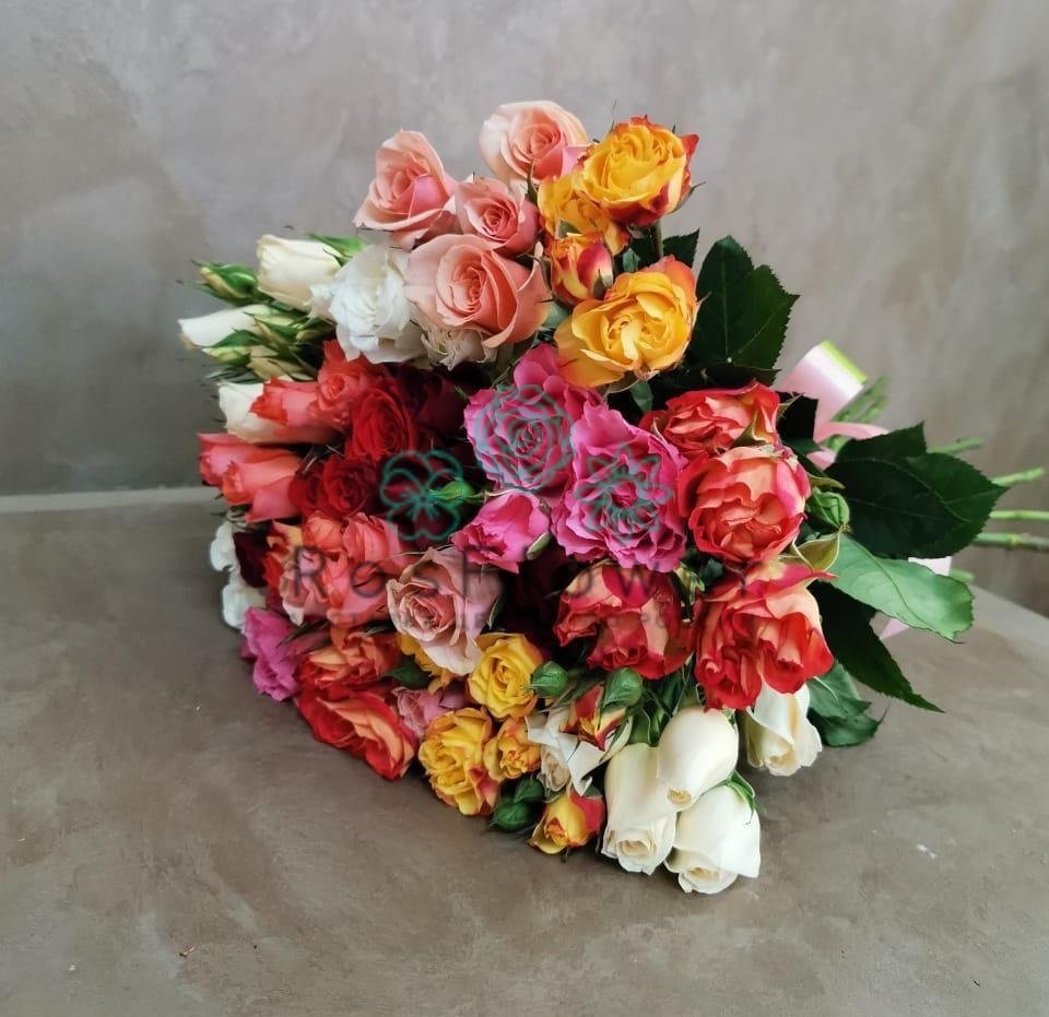 Букет пестрое настроение в Первомайской Букет цветов из: Розы в Первомайской