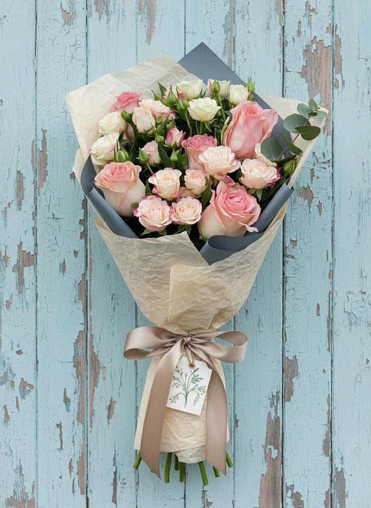 Букет нежный и розовый в Первомайской Букет цветов из: Розы в Первомайской