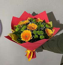 Букет восход солнца в Первомайской Букет цветов из:  Герберы и Хризантемы в Первомайской