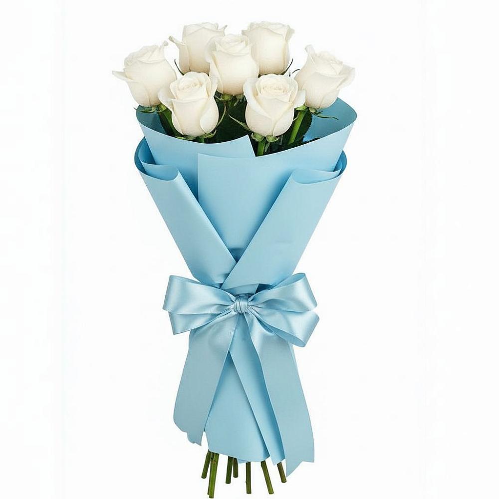 7 Белых роз Проуд в Первомайской Букет 7 белых роз Проуд в Первомайской