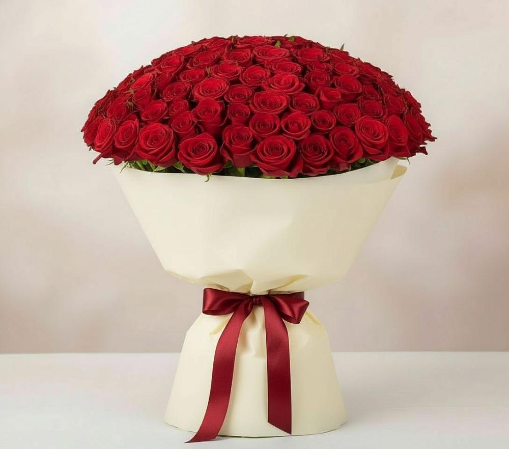 101 Красная роза Милано в Первомайской Букет 101 Красная роза Милано в Первомайской