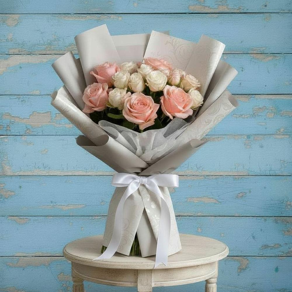 Букет Нежное облако в Первомайской Букет цветов из: Розы в Первомайской