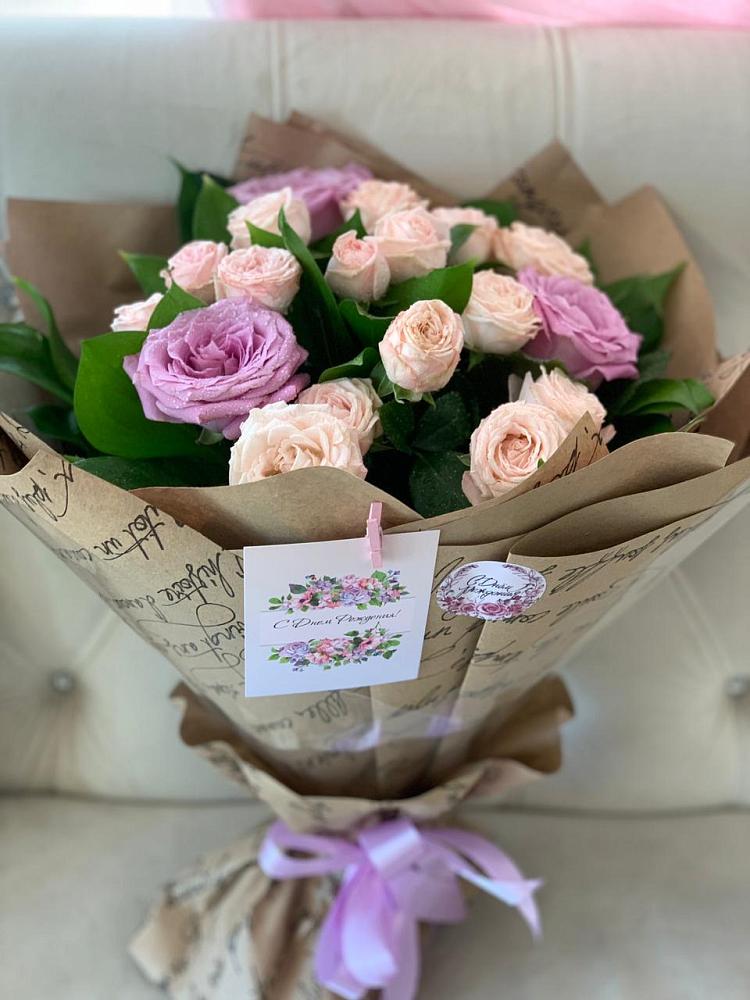 Букет розовая сирень в Первомайской Букет цветов из: Розы в Первомайской