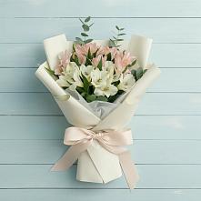 Букет Утренний поцелуй в Первомайской Букет цветов из:  Альстромерии в Первомайской