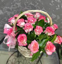 Цветочная композиция из Розы в корзине #REPLACE_PRED# Первомайской