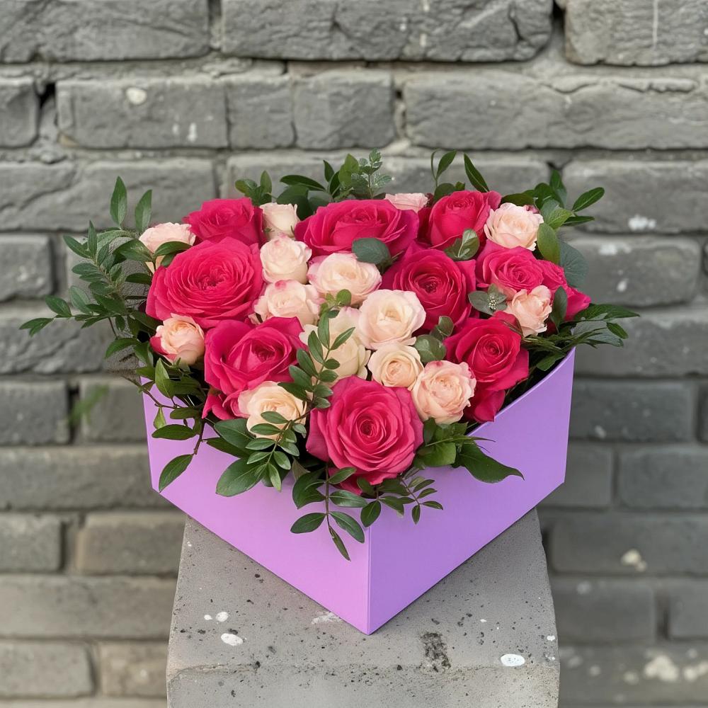 Композиция моя любовь в Первомайской Цветочная композиция из Розы в коробке в Первомайской