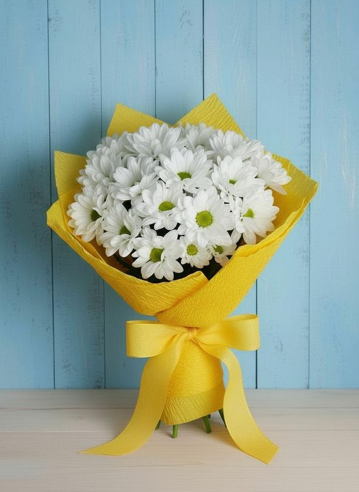 Букет Застенчивые лепестки в Первомайской Букет цветов из: Хризантемы в Первомайской