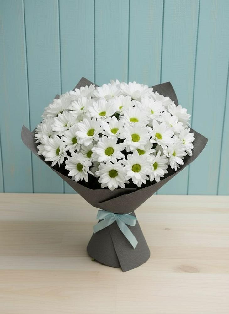 Букет белые хризантемы в Первомайской Букет цветов из: Хризантемы в Первомайской