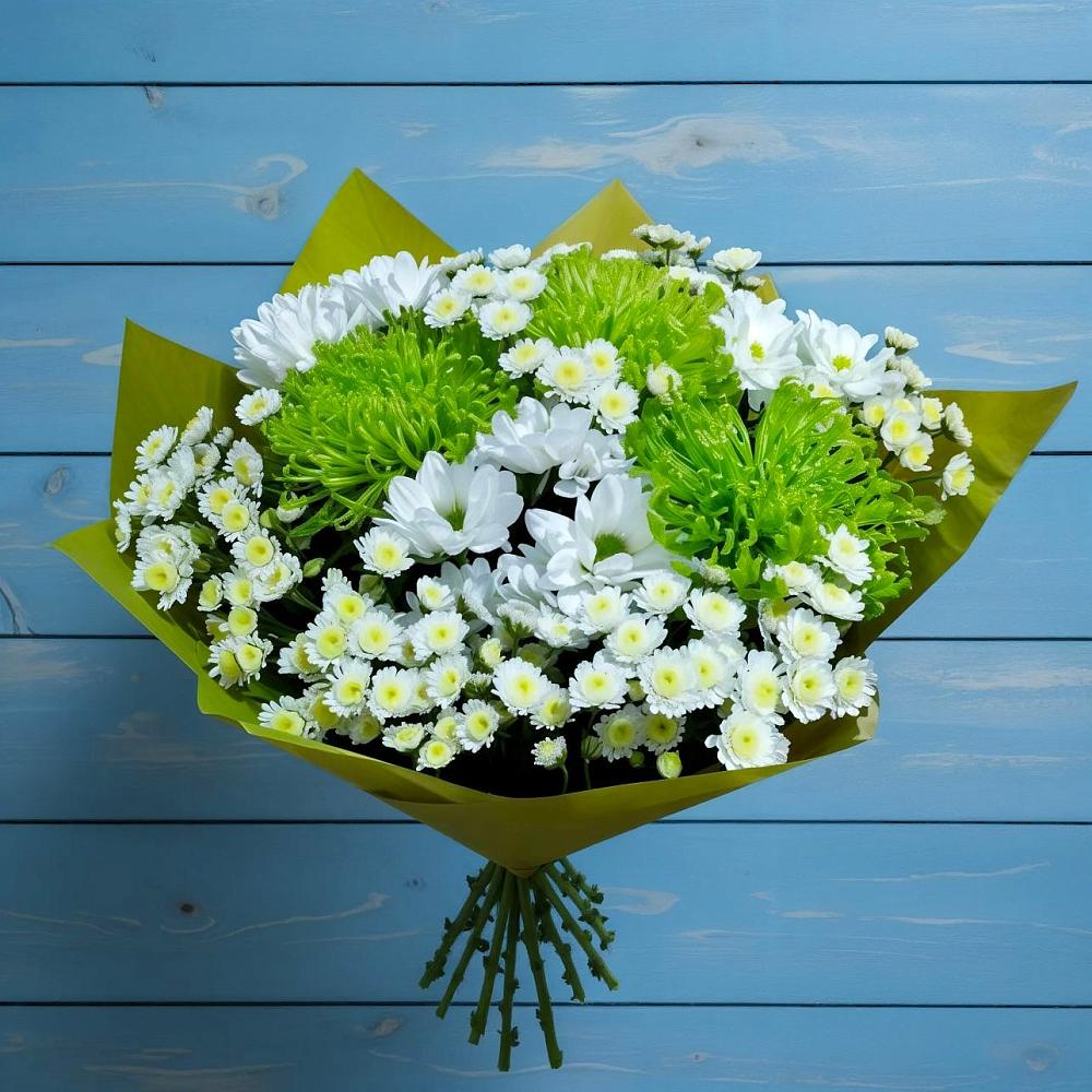 Букет скромность  в Первомайской Букет цветов из: Хризантемы в Первомайской