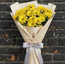 Букет Желтое настроение в Первомайской Букет цветов из:  Хризантемы в Первомайской