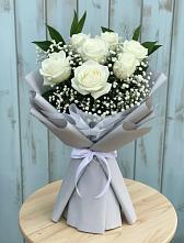 Букет из белых роз в Первомайской Букет цветов из:  Розы в Первомайской