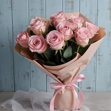 9 розовых роз в Первомайской Букет цветов из:  Розы в Первомайской
