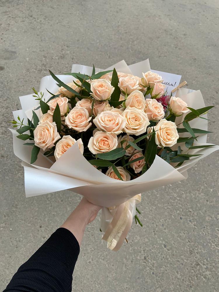 Кремовые розы Латте в Первомайской Букет Кремовые розы Латте в Первомайской