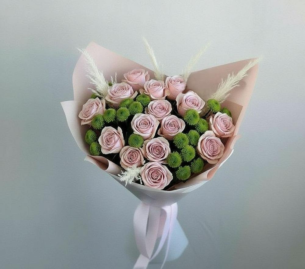 Букет цветов из: Розы и Хризантемы в Первомайской