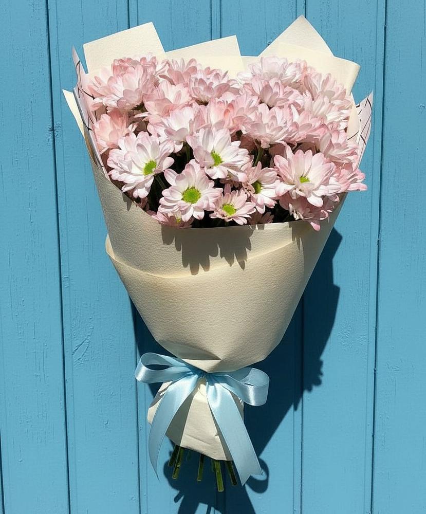 Букет Розовые хризантемы в Первомайской Букет цветов из: Хризантемы в Первомайской