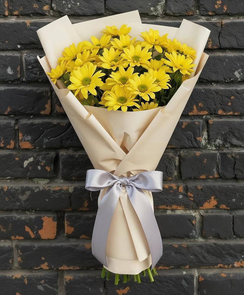 Букет Желтое настроение в Первомайской Букет цветов из: Хризантемы в Первомайской