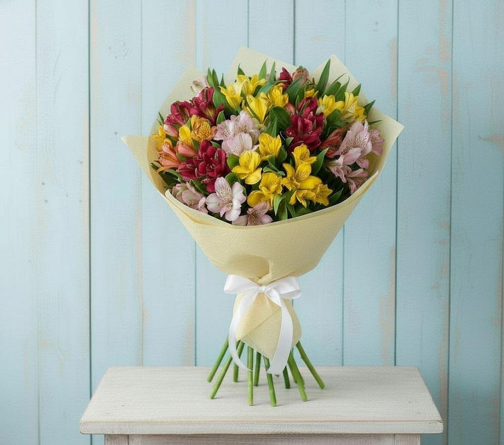 Букет Летние краски в Первомайской Букет цветов из: Альстромерии в Первомайской