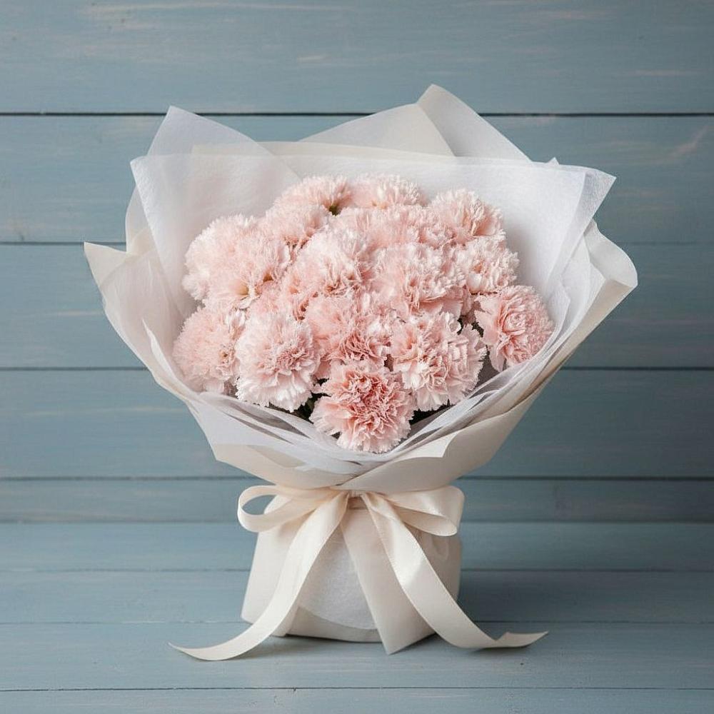 Букет розовые гвоздики в Первомайской Букет цветов из: Гвоздики в Первомайской